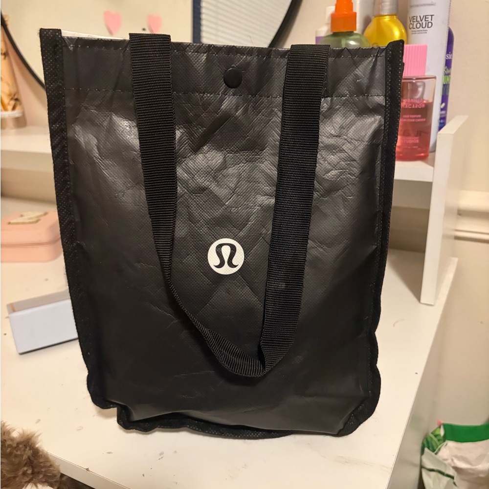 lululemon athletica Black Logo Tote Shoulder Bag